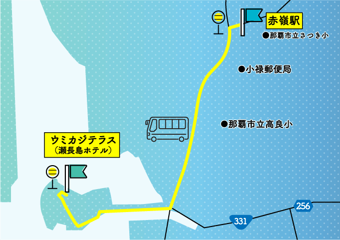 瀬長島ウミカジテラスのアクセスマップ