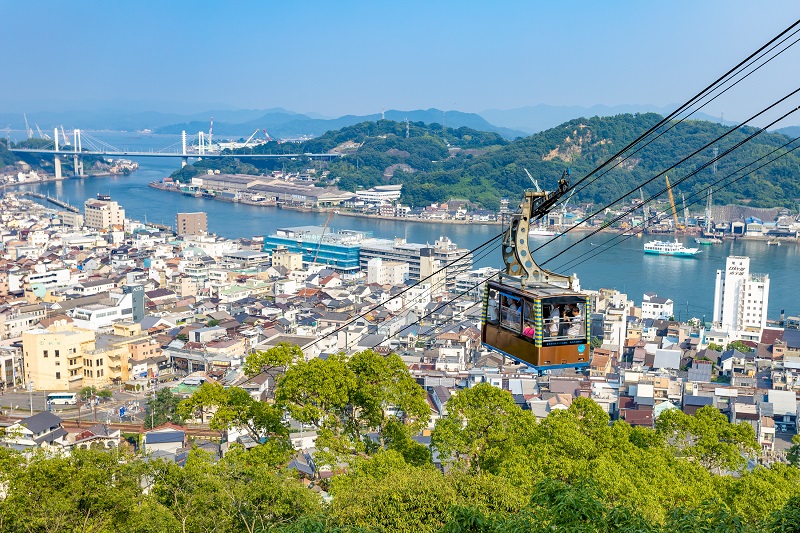 尾道の風景と千光寺山ロープウェイ